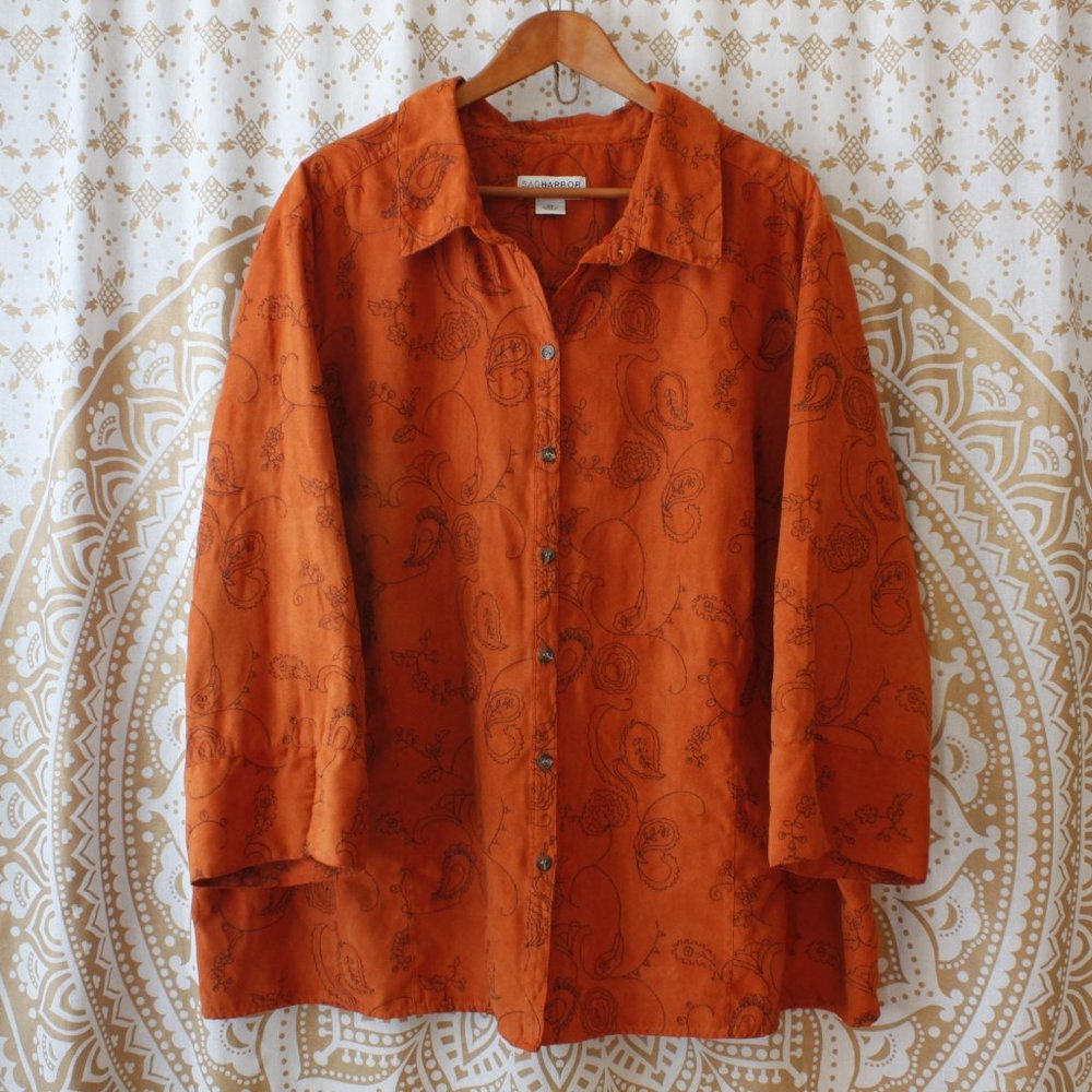 SAG HARBOR WOMAN Top Blouse Size 3X Like New